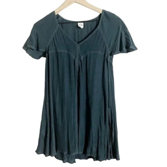 Anthropologie Akemi + Kin Blue Satin Tunic - Picture 4 of 7
